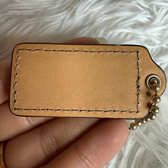 2" COACH Tan Fob Bag Charm Hang tag Hangtag - Picture 2 of 2